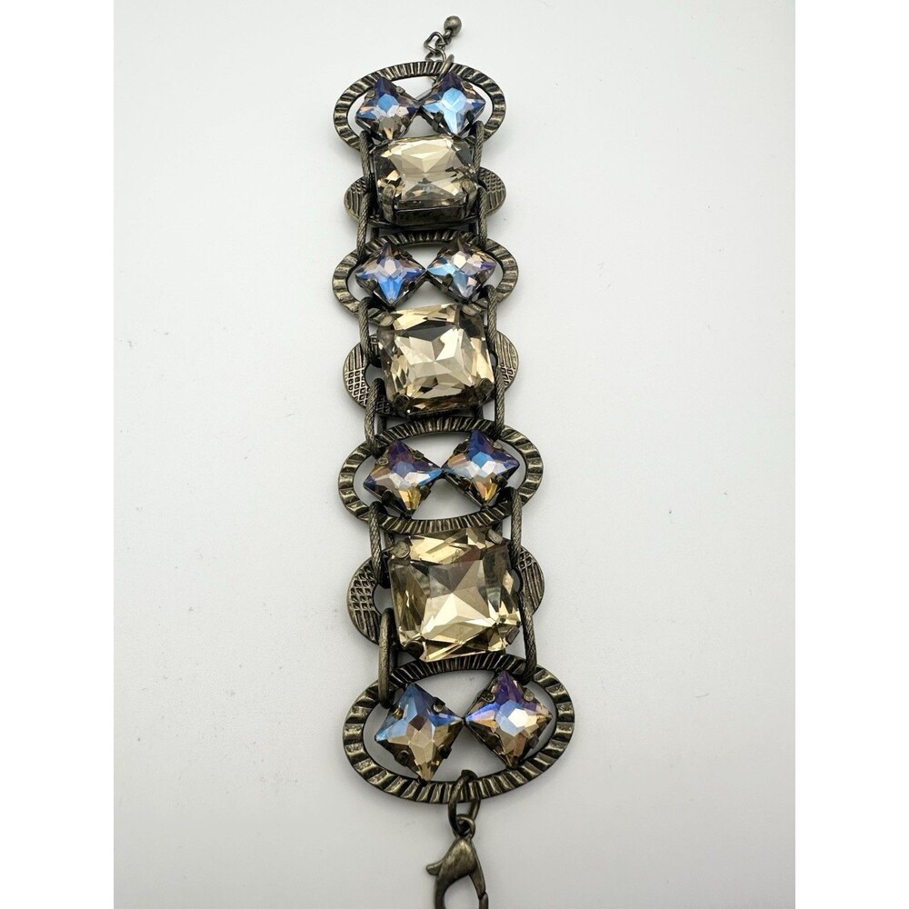 Traci Lynn Rhinestone Statement Bracelet 7.5”+1”